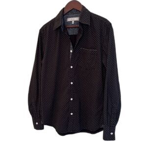 Paper Denim & Cloth Geo Floral Cottagecore Cotton Button Up, Black/Navy- Small